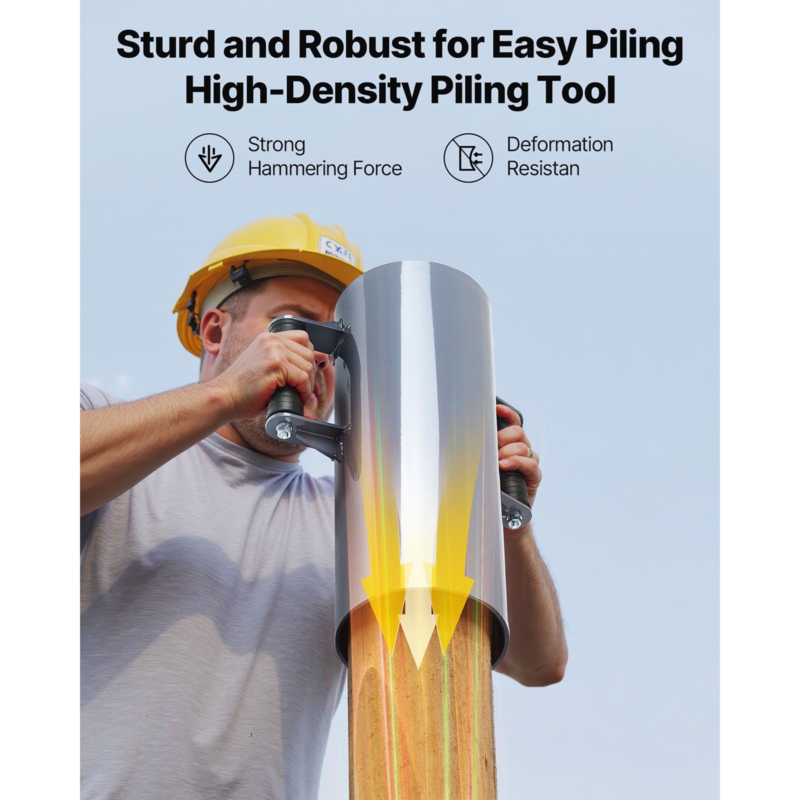 Uimoso Manual Fence Post Driver Heavy Duty T Post Rammer Farm Garden Yard