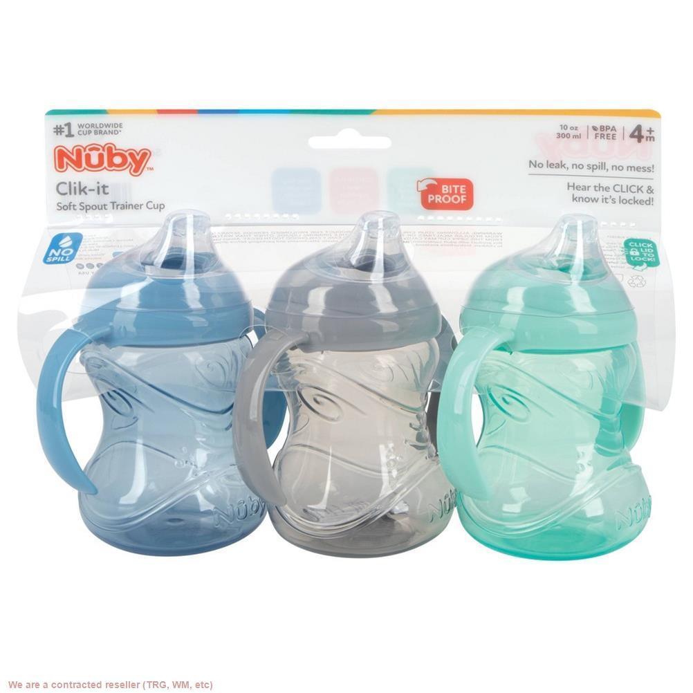 Nuby 3pk Clik-It Handle Cup - Neutral - 8oz