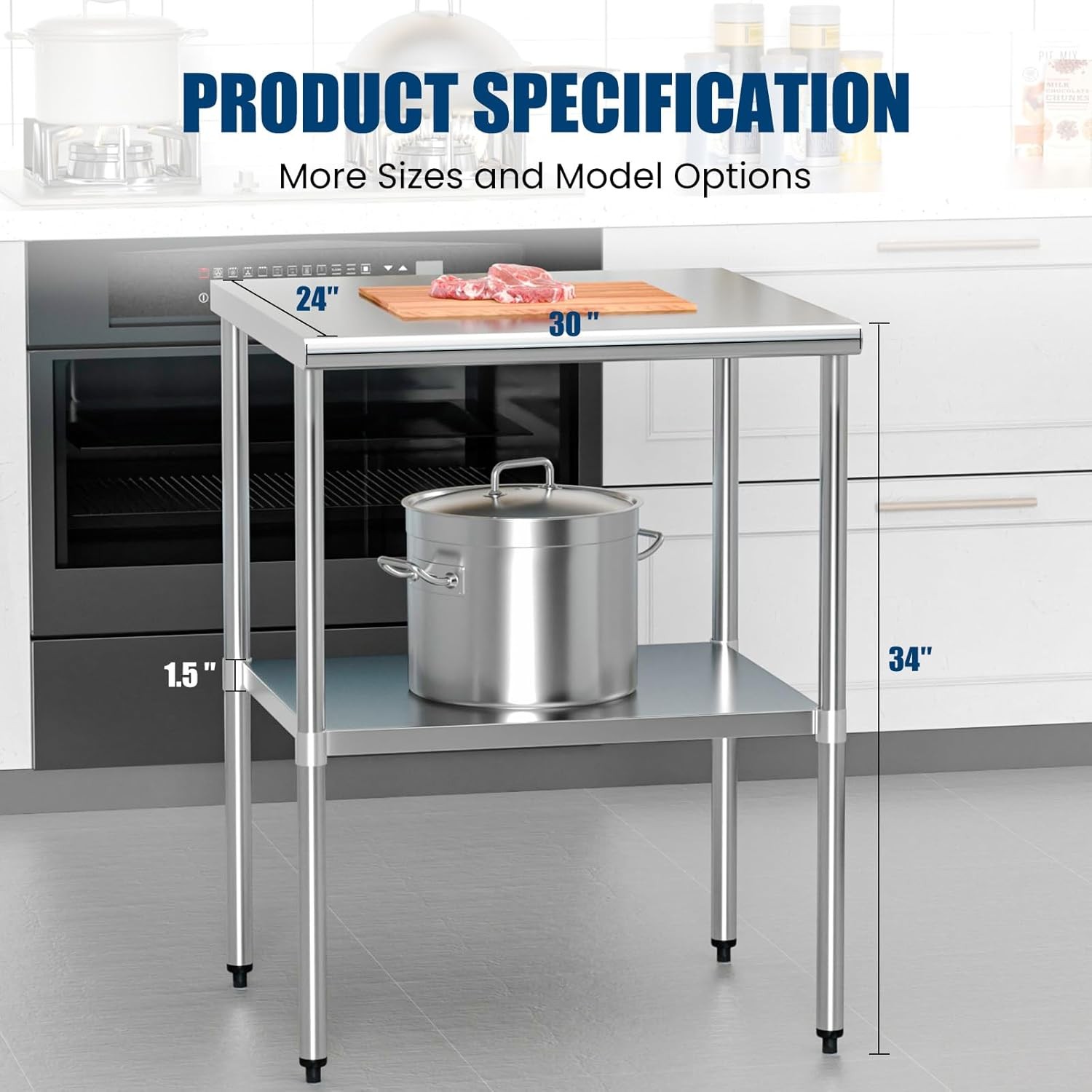 New Stainless Steel Prep Work table Commercial Kitchen Restaurant 24''x30'' NSF