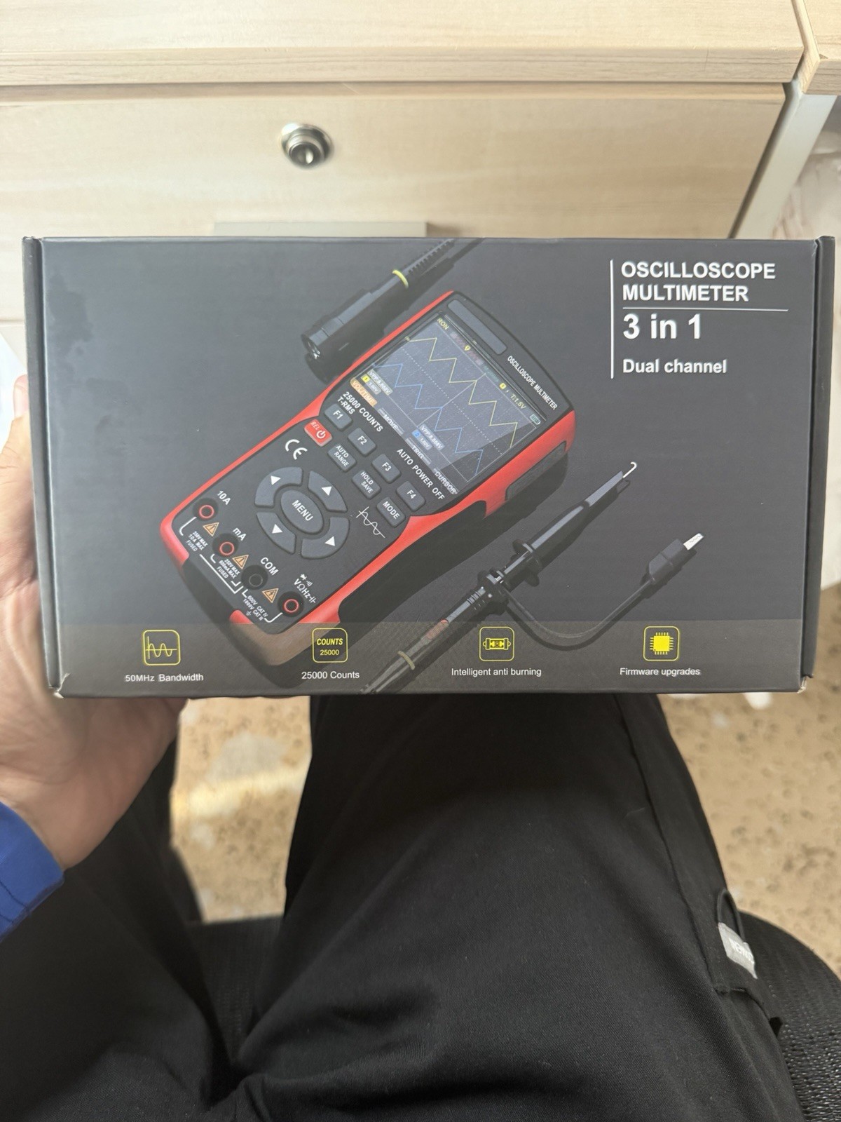 50MHz 3-in-1 Digital Multimeter & Oscilloscope, High-Precision Voltag...