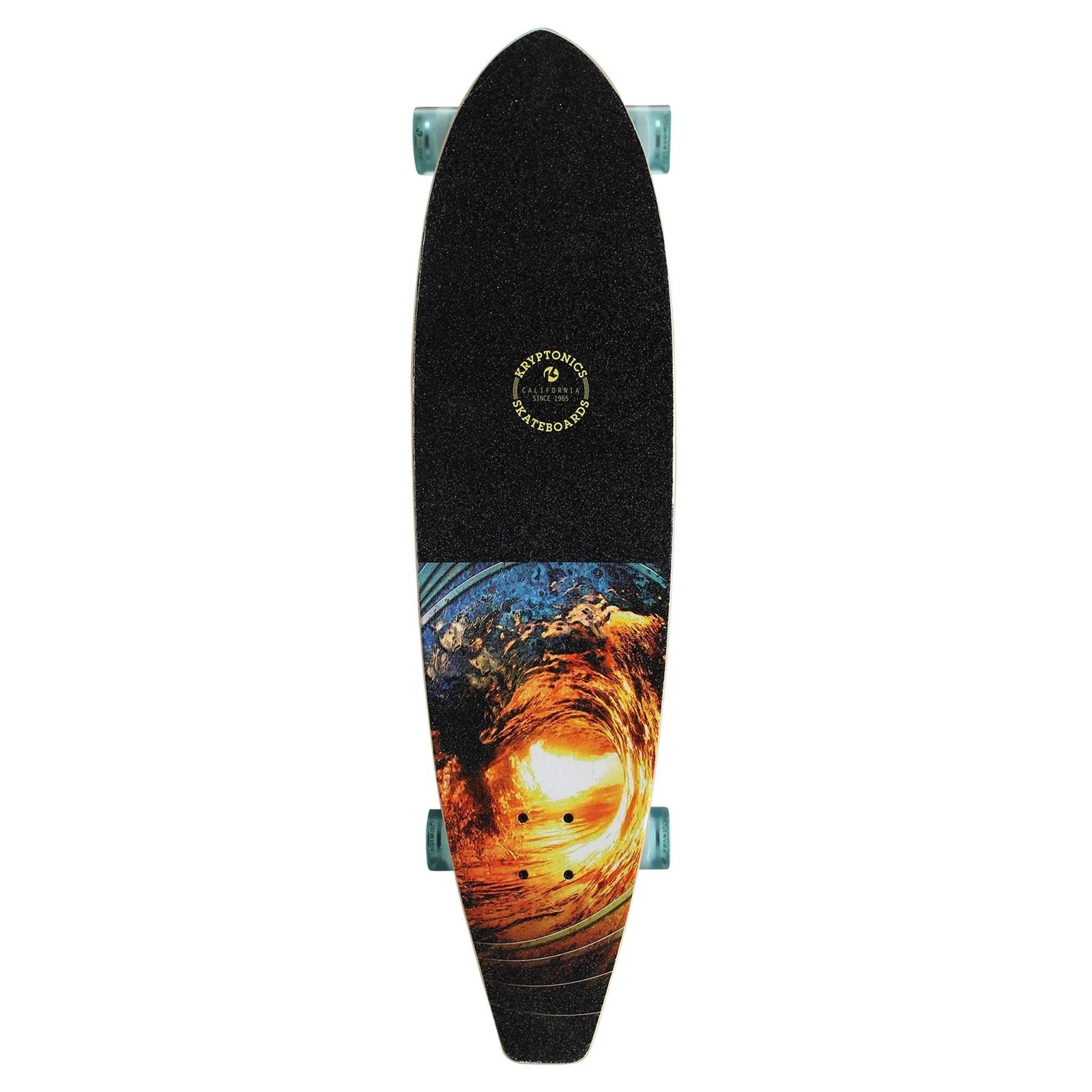 New Kryptonics 36" Longboard Complete Skateboard (Black/Waves)