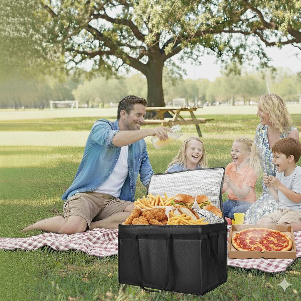 Insulated Food Delivery Bag, XXXL Insulated Reusable Grocery Cooler/Hot Bags, To