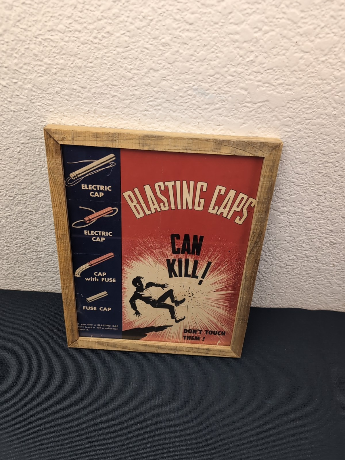 Vintage Blasting Caps Mine Safety Poster "Blasting Caps Can Kill!" 12x9