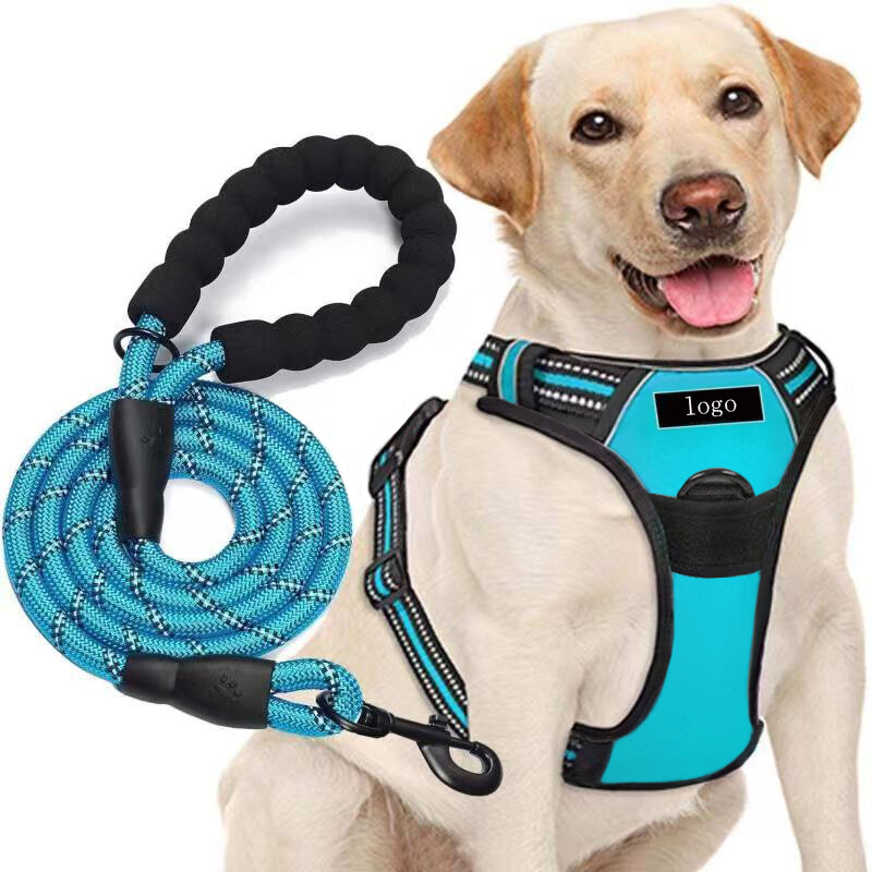 Dog Harness & Training Leash No Pull Control Adjustable Large Handle Heavy Duty