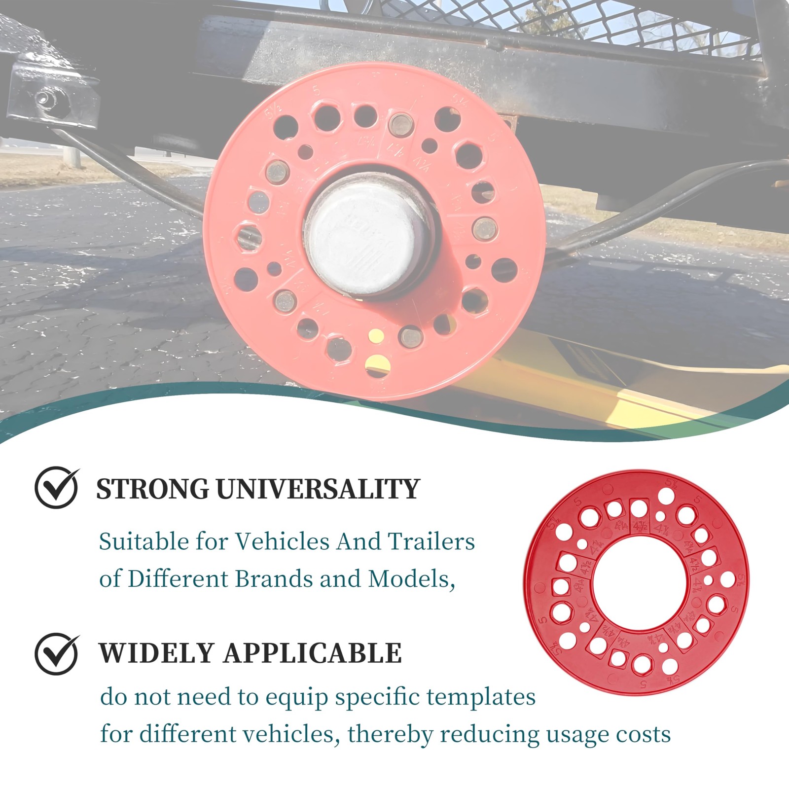 eaacaa 2 Pack Wheel Bolt Pattern Measuring Tool, 5 Lug Template Gauge 2 Pcs