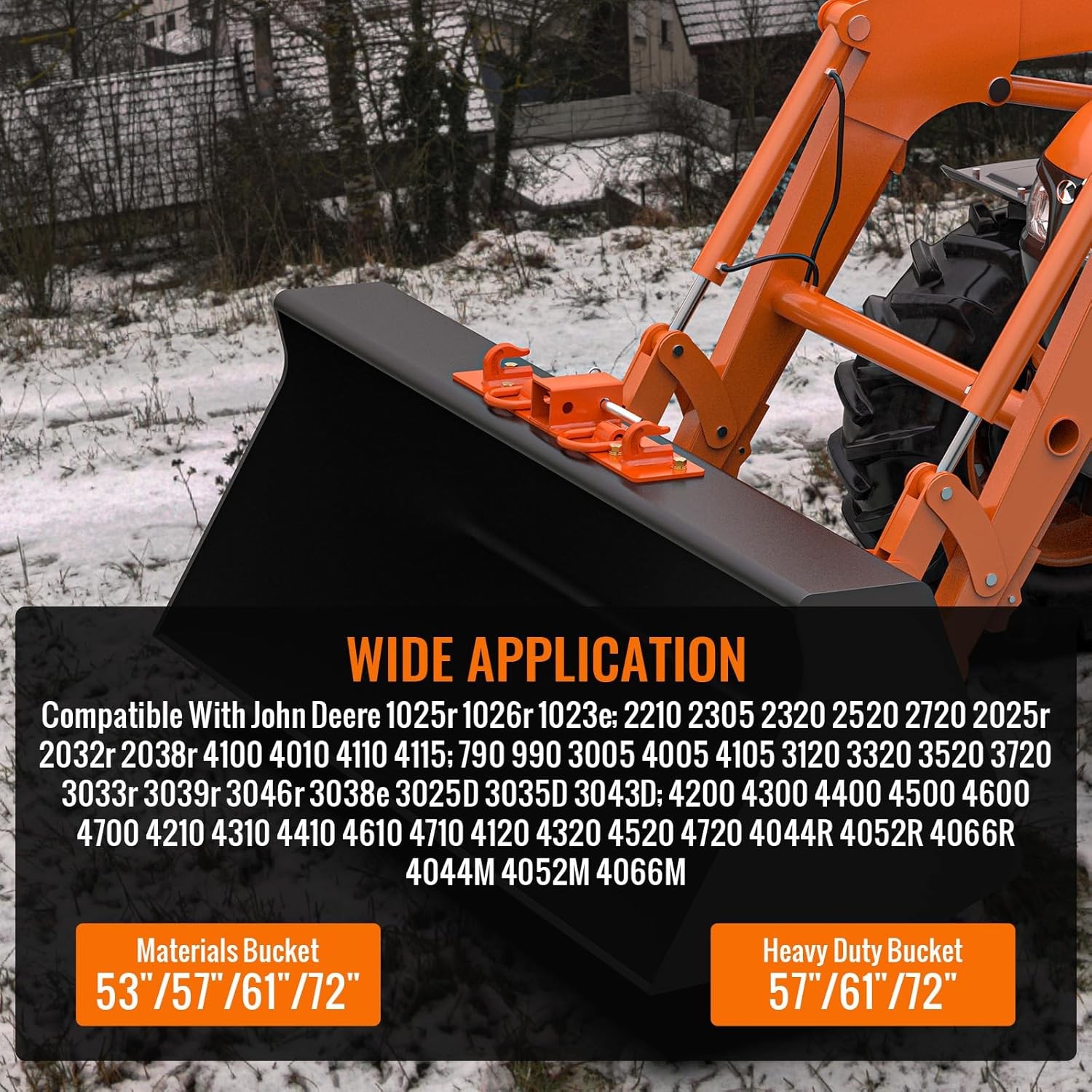 Bolt On Compact Tractor Bucket Grab Hooks with 2" Receiver and Back Steel Plate