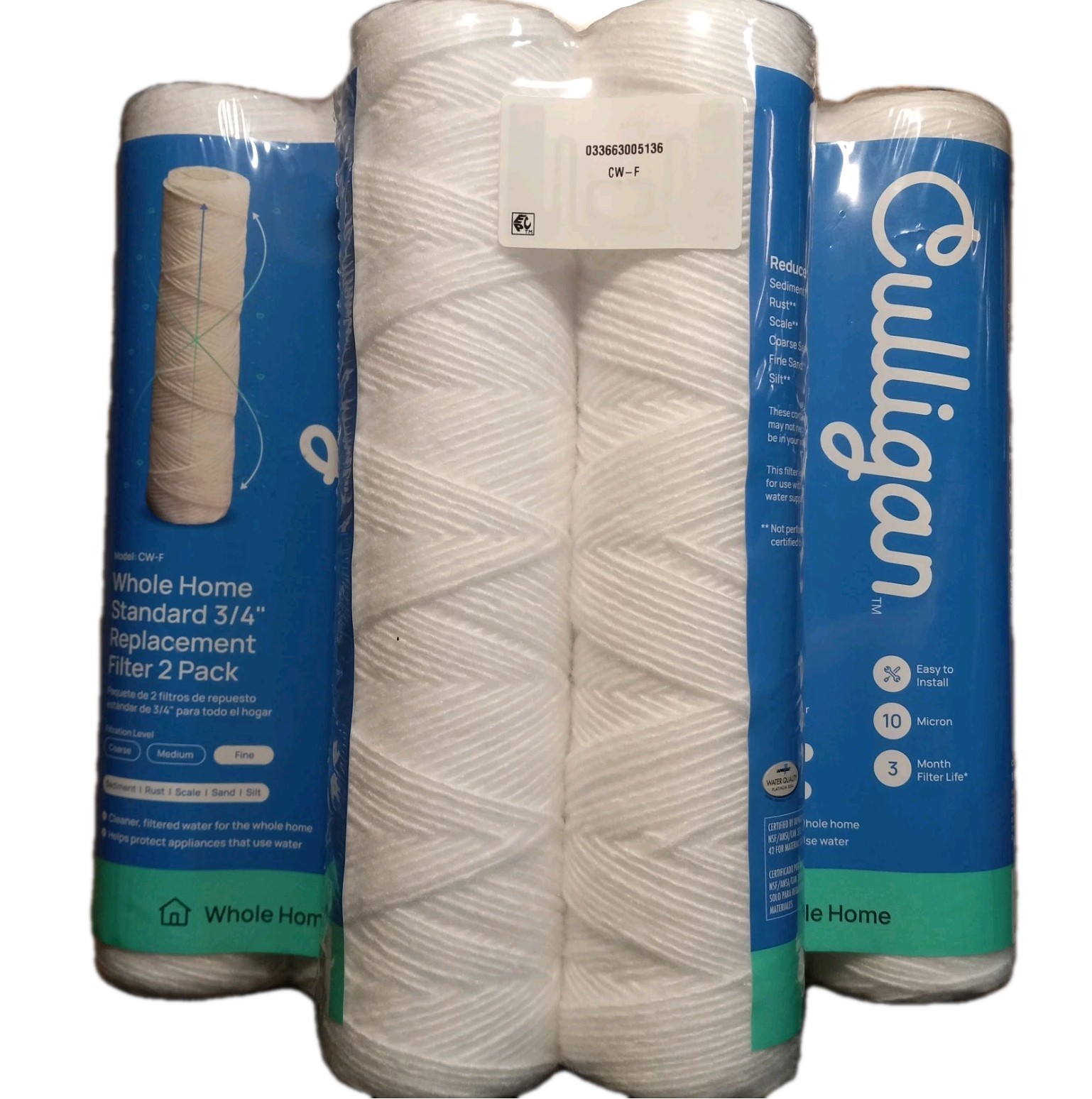 Lot of 6! Culligan CW-F Whole House Fine 10 Micron Sediment Water Filters