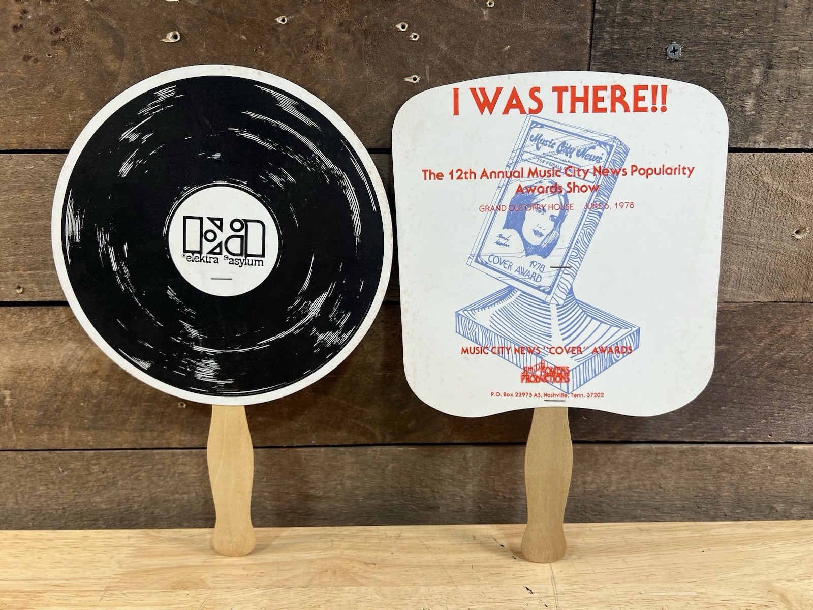 Vintage Pair Of Cardboard Advertising Fans Country Music Awards