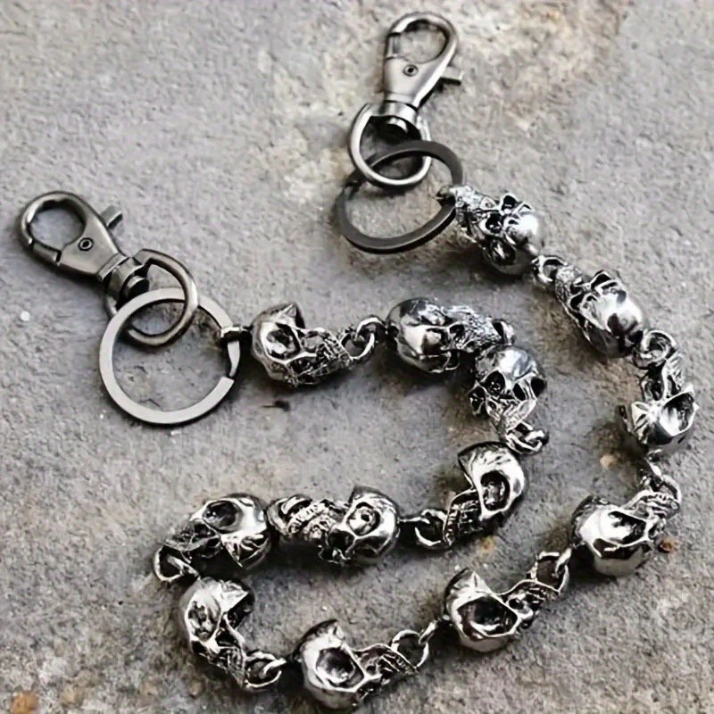 Silvery Skull Jeans Chain Hip Hop Punk Waist Chain Men's Accessories Alloy