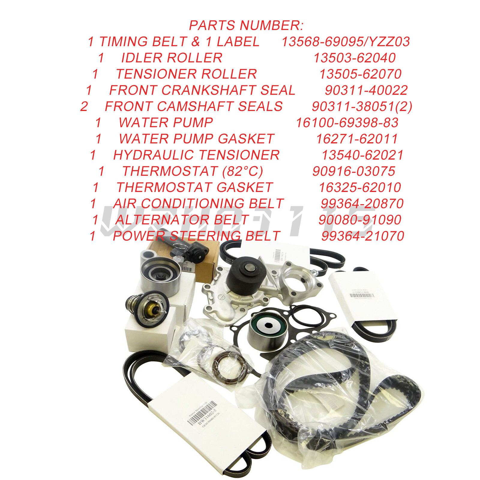 Timing Belt Kit With Water Pump 3.4L V6 5VZFE For Toyota Tundra 4Runner Tacoma