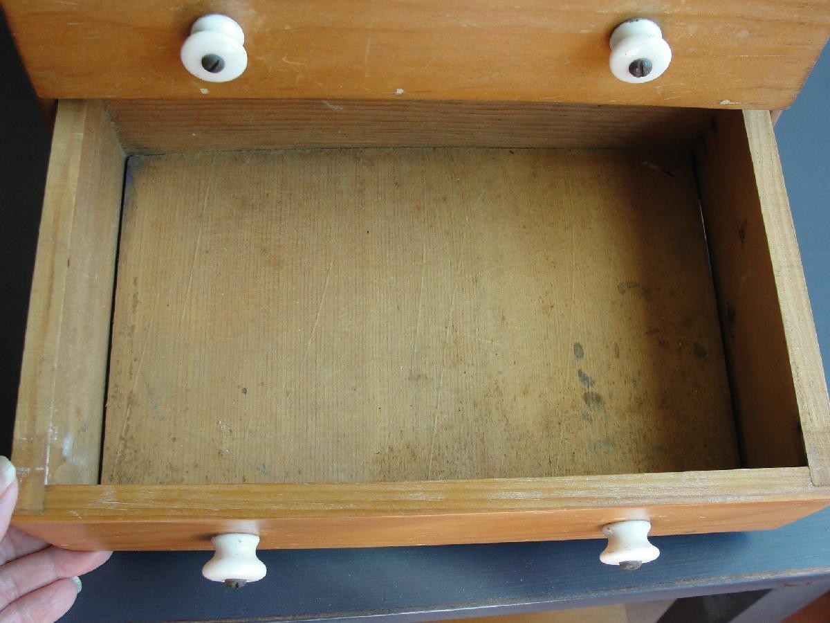 Antique Vtg Children's Toy Wood Furniture Salesmans Sample 2/3 Drawer Chest #8