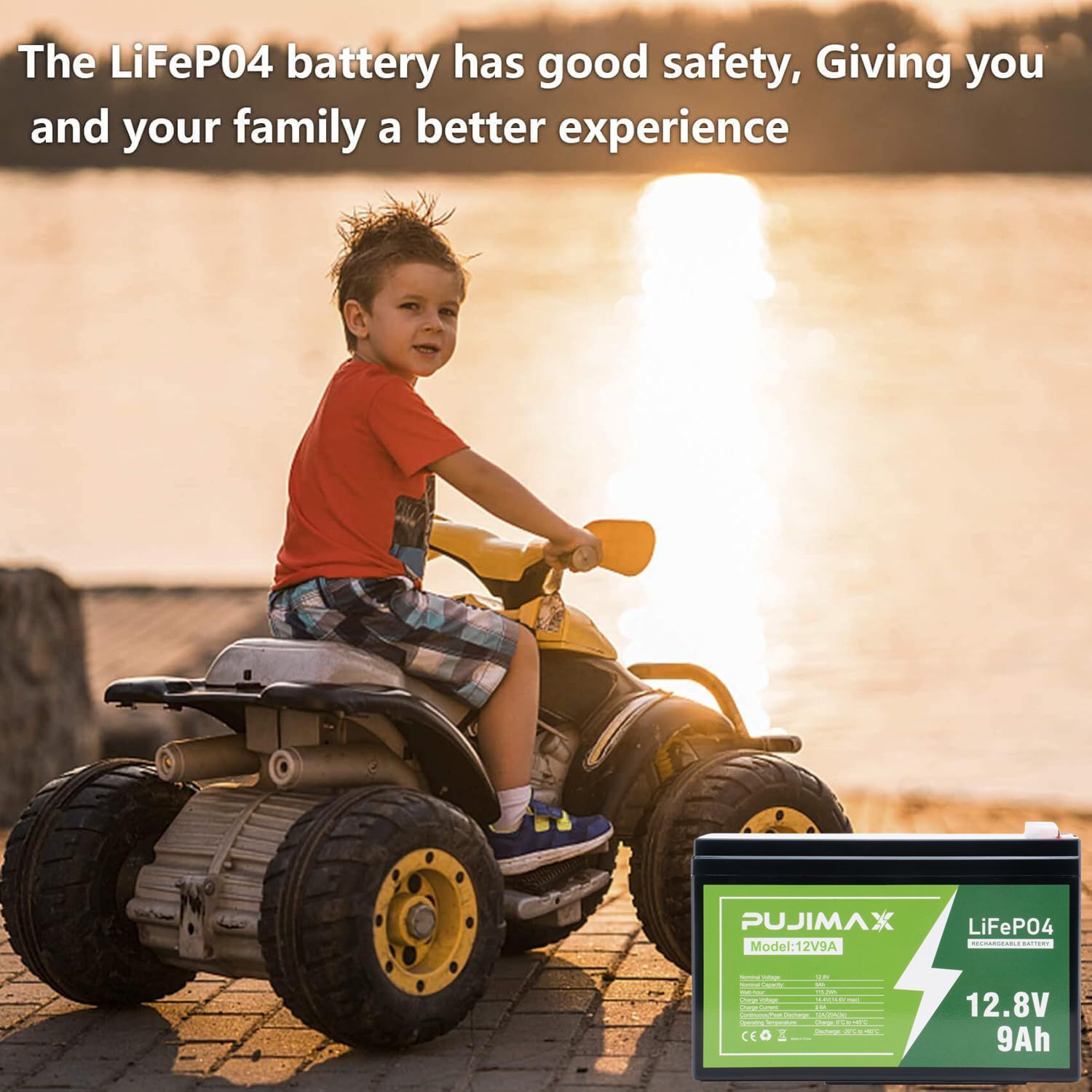 12V 9Ah LiFePO4 Lithium Battery 2000 Cycle Rechargeable Battery For Solar System