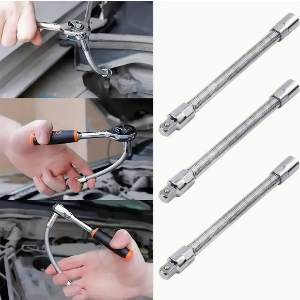 Universal Electric Wrench Socket, Flexible Shaft, Extension Rod, for Car Re