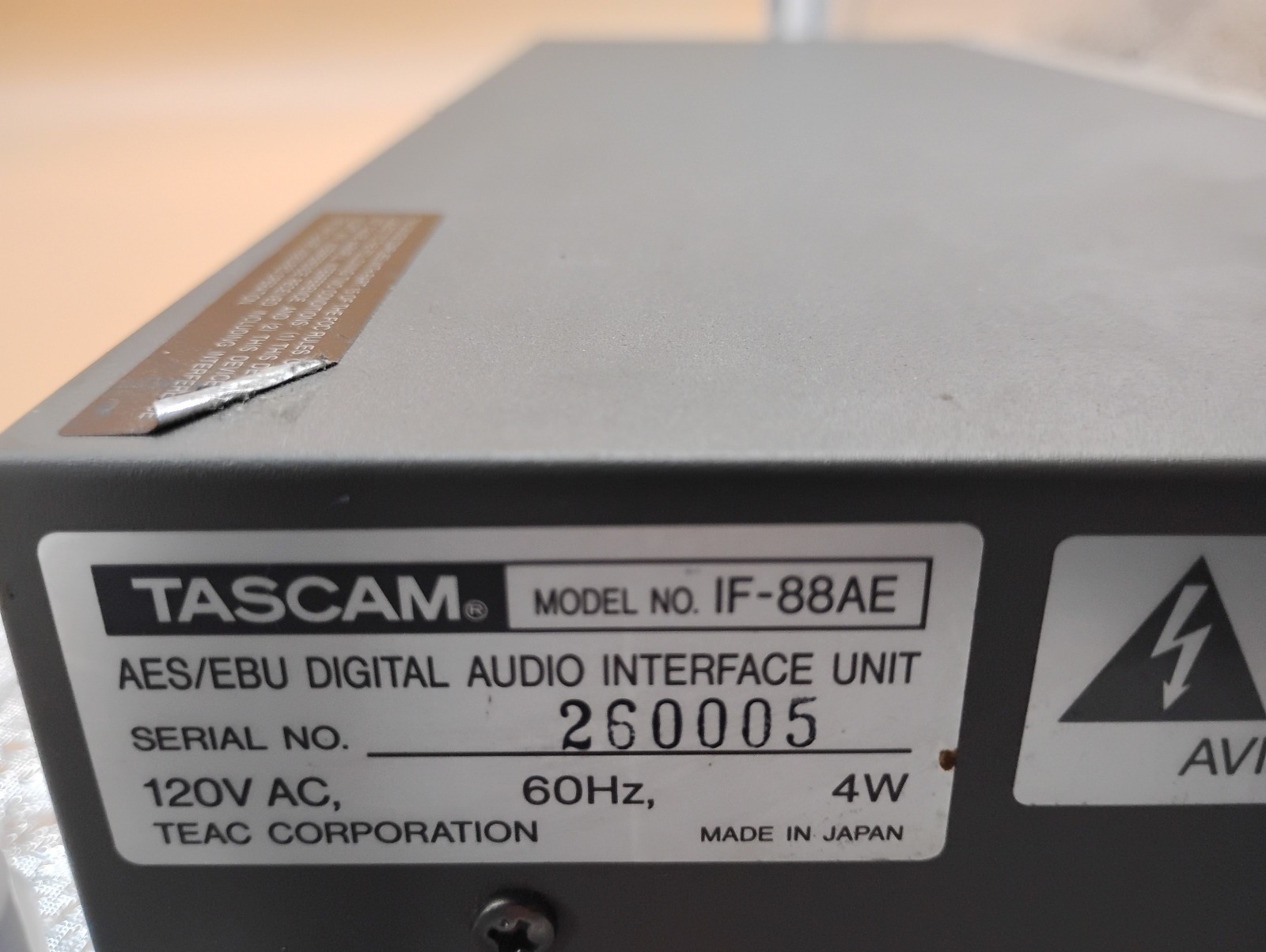 Tascam IF-88AE Digital Audio Interface TEAC AES/EBU or S/PDIF converter