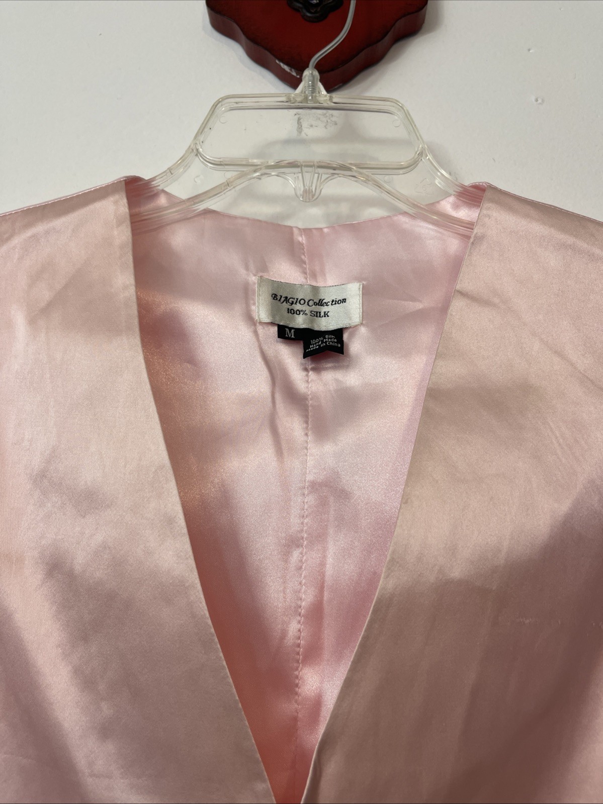 Biagio Collection Mens Medium Light Pink 100% Silk Formal Button-Up Vest! A6851