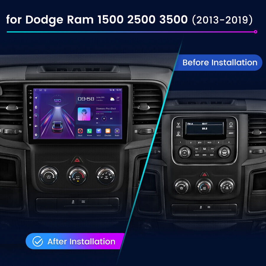 Car Radio Apple Carplay For 2014-2018 Dodge Ram 1500 2500 3500 Stereo 2016 2017