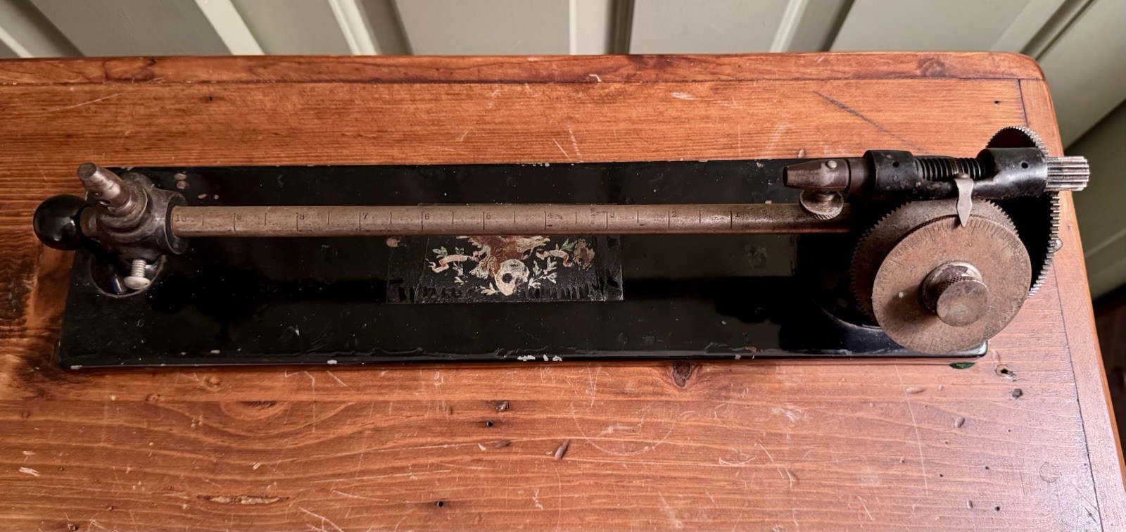 Rare Antique Textile Thread Counter Iron and Brass￼.