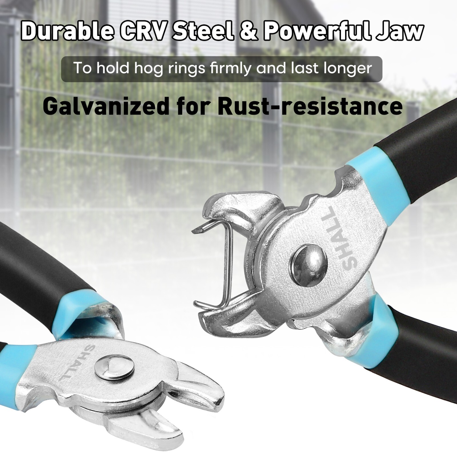 SHALL Hog Ring Pliers Kit with 600pcs (3/8’’, 1/2’’, 3/4’’) for Upholstery