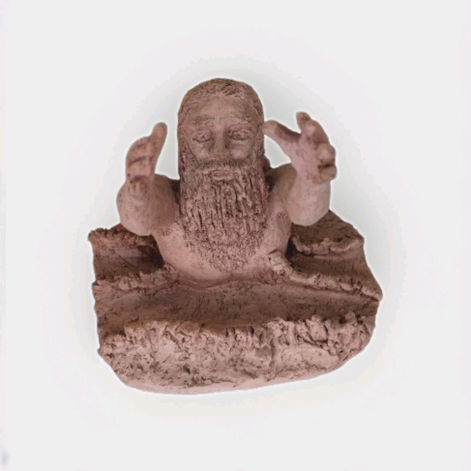 Clay Sculpture of St. Peter Walking on Water Reaching for Jesus Mathew 14 28-31