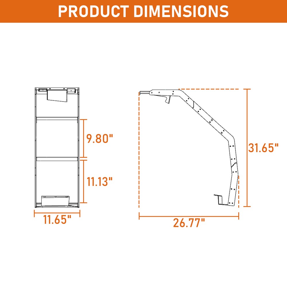 Hooke Road Rear Hatch Ladder for Subaru XV Crosstrek 2013 2014 2015 2016 2017