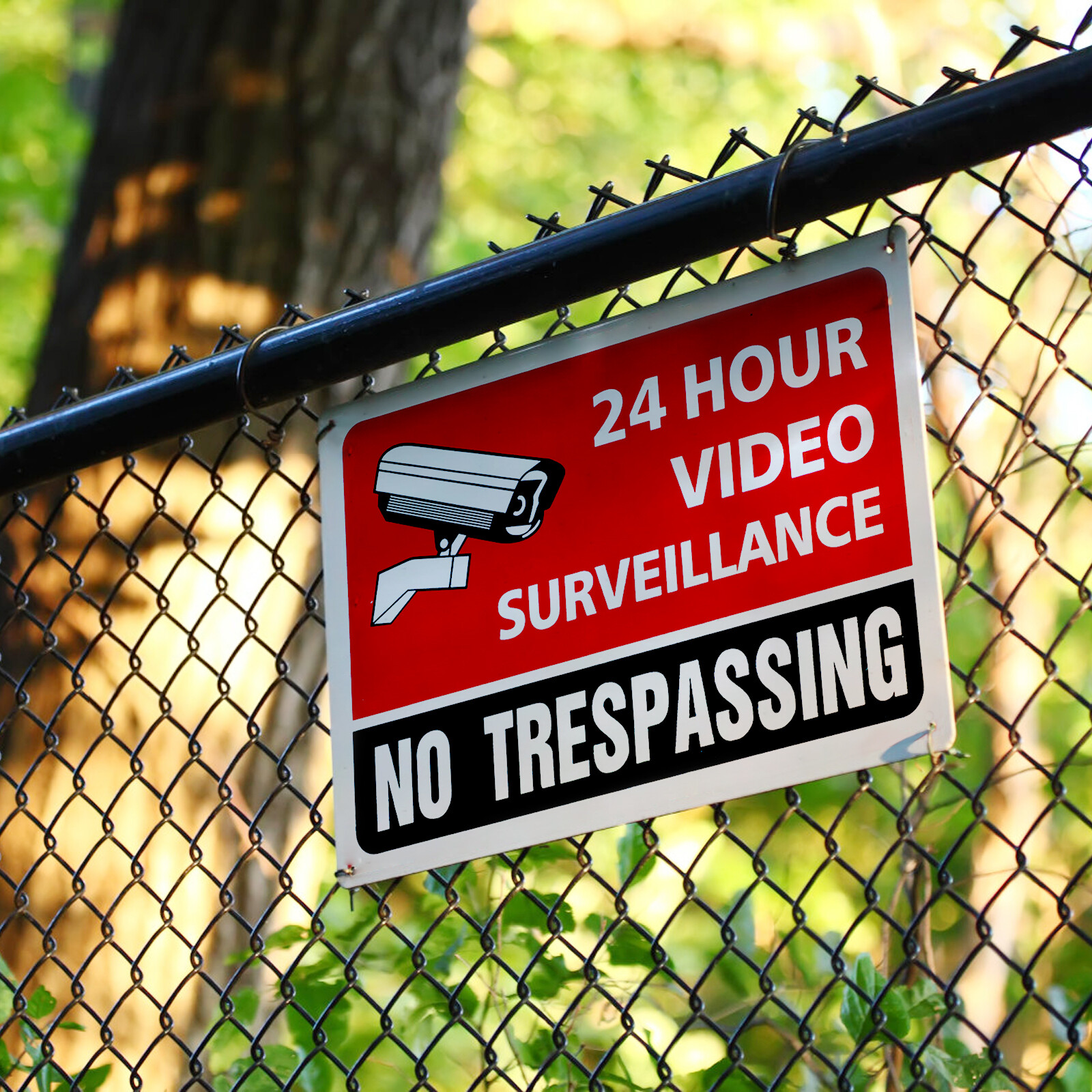 3 Pk No Trespassing 24 Hr Video Surveillance Warning Sign Aluminum UV Protected