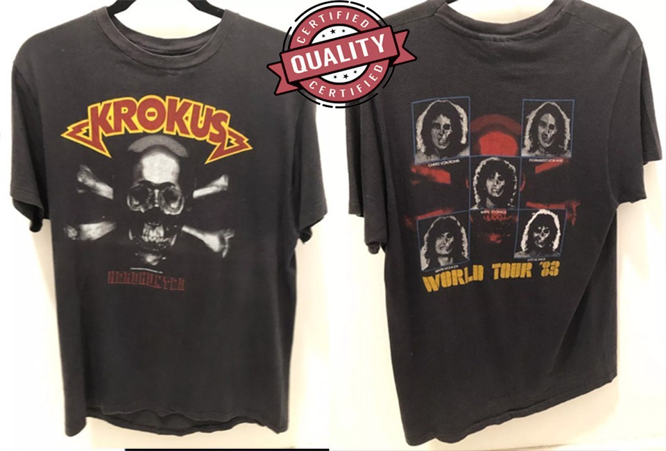 Krokus HeadHunter 2 side -shirt 1983 Rock Tee Size S-5XL TT736