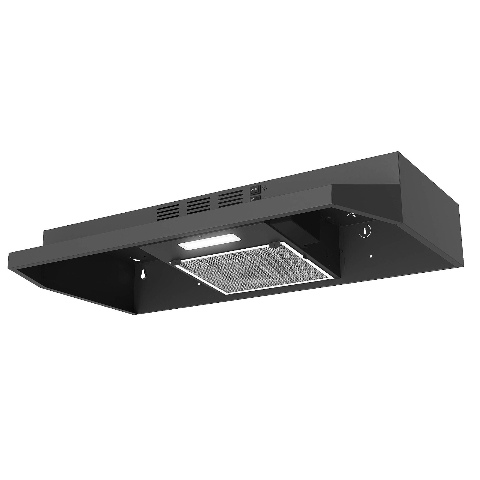 30 inch Under Cabinet Range Hood 230CFM Ducted/Ductless Black Painted w/LED New