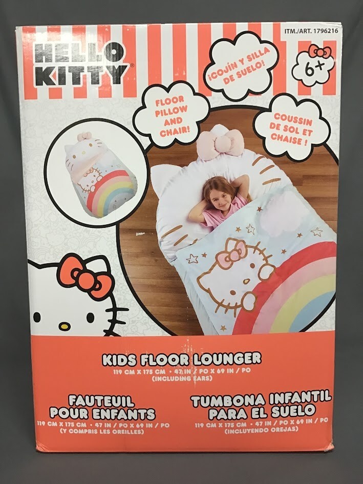 Hello Kitty Rainbow Floor Lounger - 47" x 69" Plush Kids Sleeping Bag Bed Seat