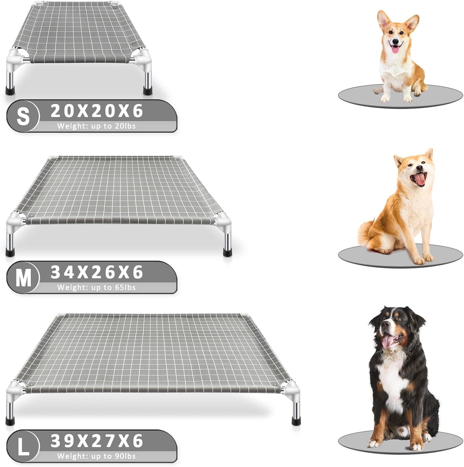 Elevated Pet Bed Dog Cot- Pet Bed for Small Dogs | Raised Dog Bed for Indoor and
