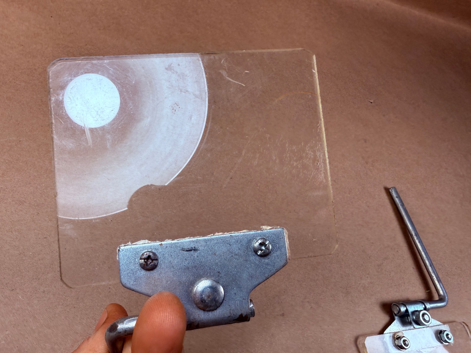 Pair Used Baldor Compatable Bench Grinder Eye Shield 4" X 3-1/4” w/ Bracket