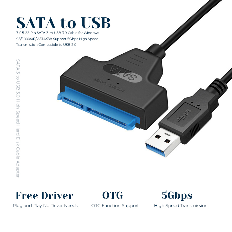 USB 3.0 to 2.5" SATA III Hard Drive Adapter Cable/UASP -SATA to USB3.0 Converter