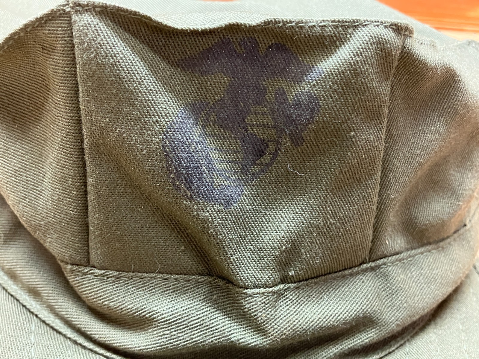 Vintage USMC Marine 8 Point OG-107 Utility Field Cap Hat Green LARGE