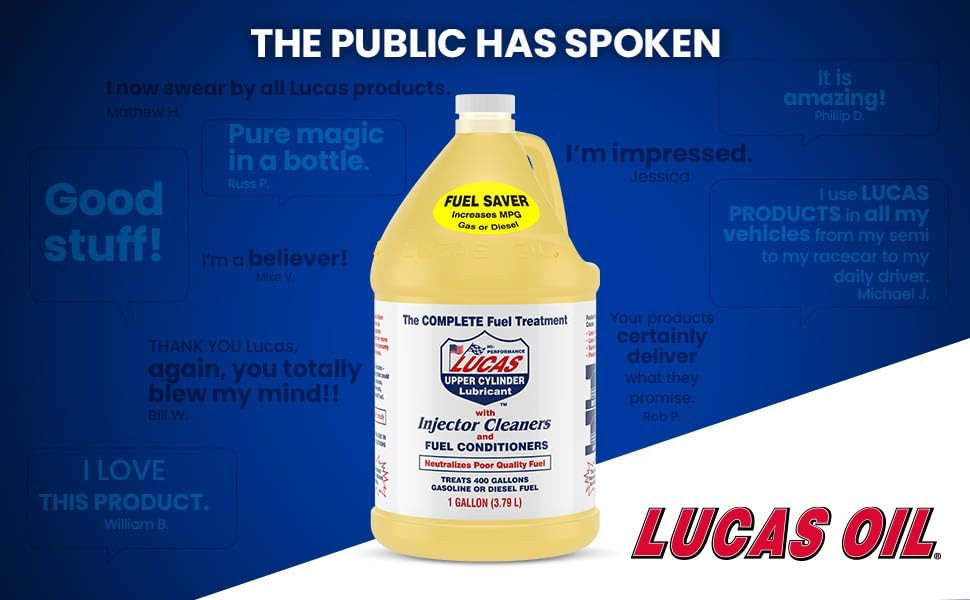 Lucas Oil 10013 Injector Cleaner Fuel Treatment Gas & Diesel Engine (1 Gallon)