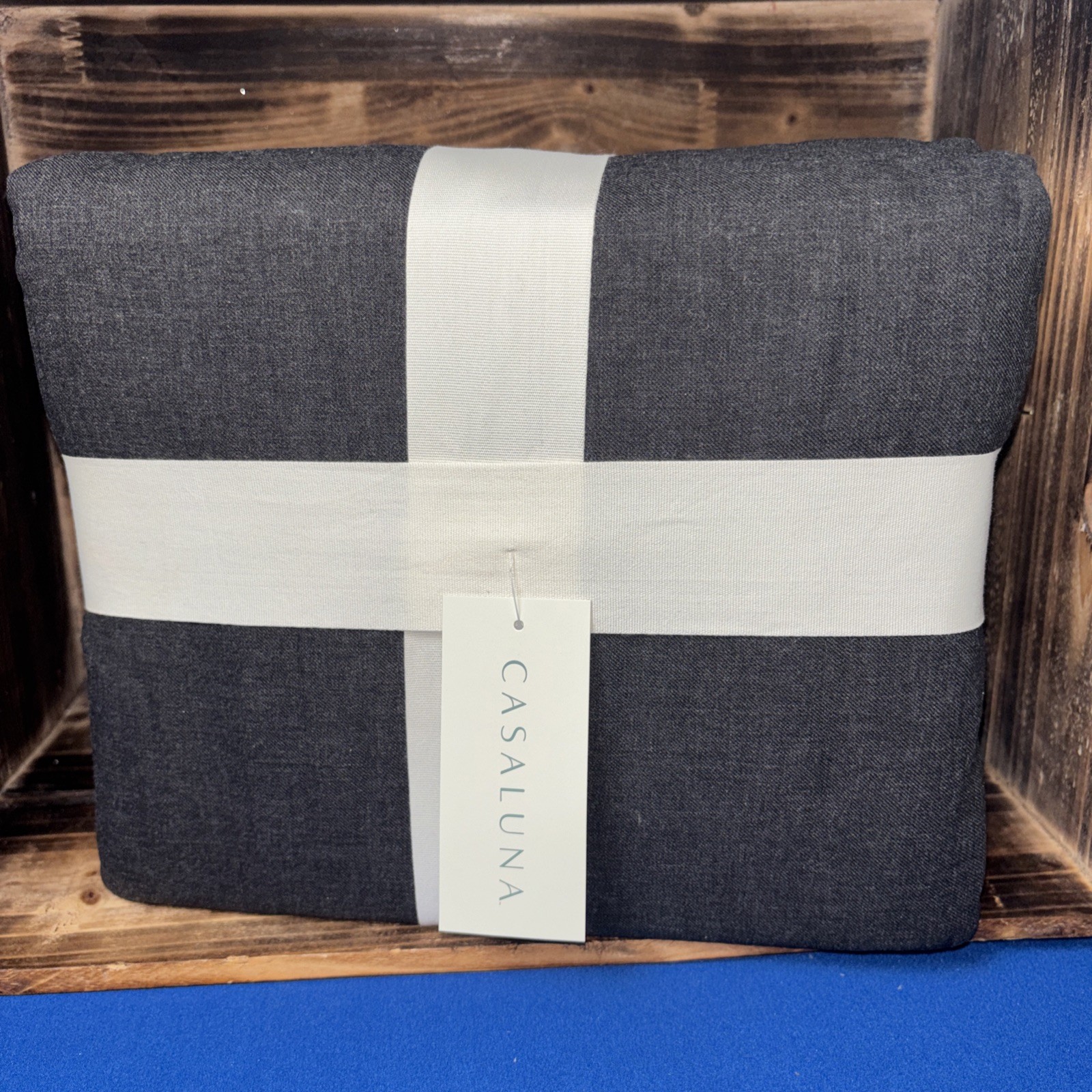 Casaluna King Duvet Set Black/Dark Gray Cotton95%/ Cashmere5% New