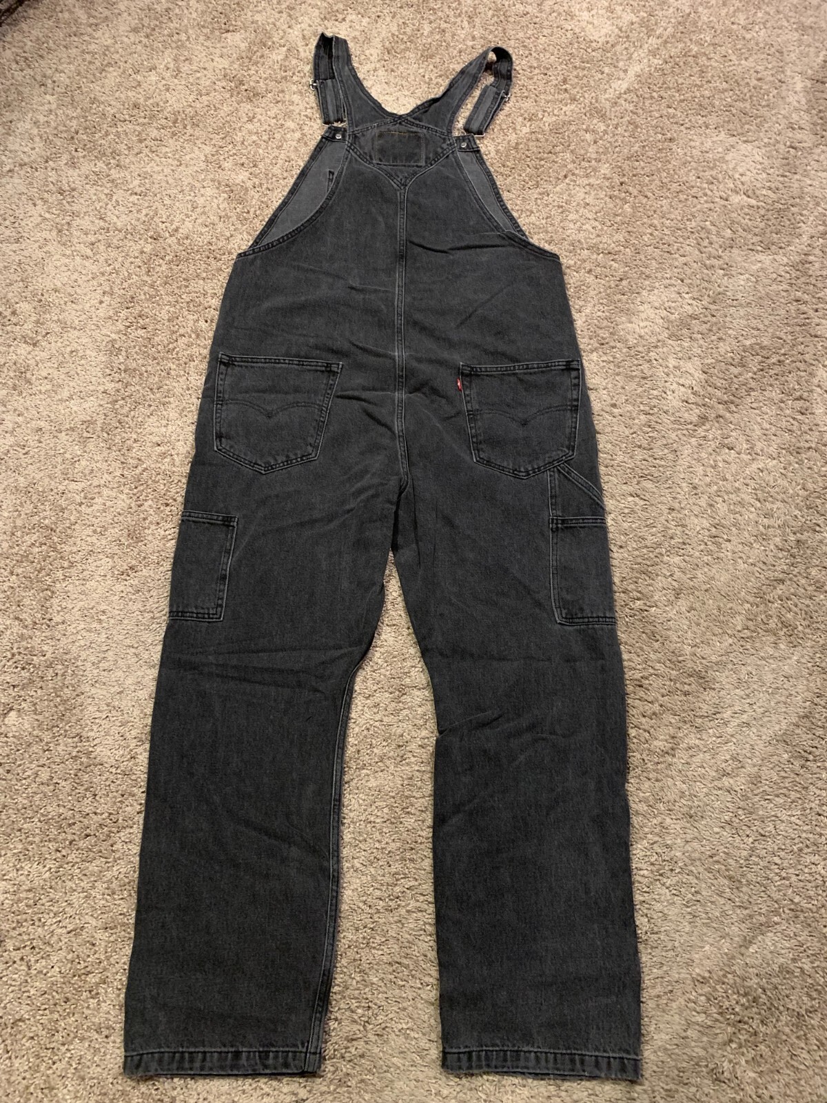 Levi's Relaxed Straight Fit Overalls Faded Gray Many Sizes NWT RT$79.50