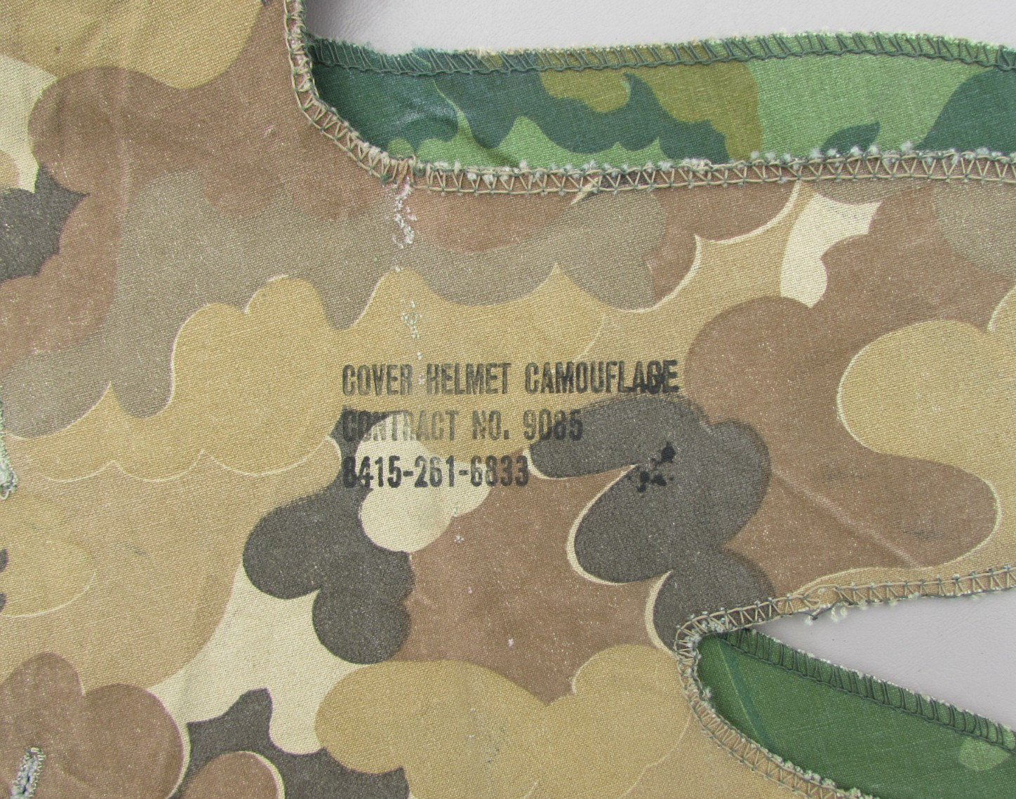 ORIGINAL VIETNAM WAR 1965 MITCHELL PATTERN CAMOUFLAGE M1 HELMET COVER CAMO #9085