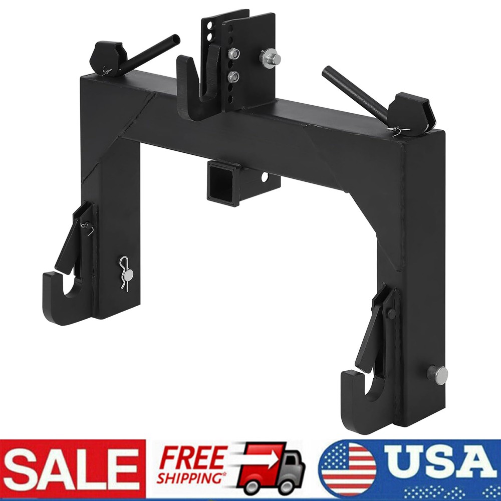 3 Point Quick Hitch For Category 1 Tractors With 2" Receiver Hitch 3000Lbs Black
