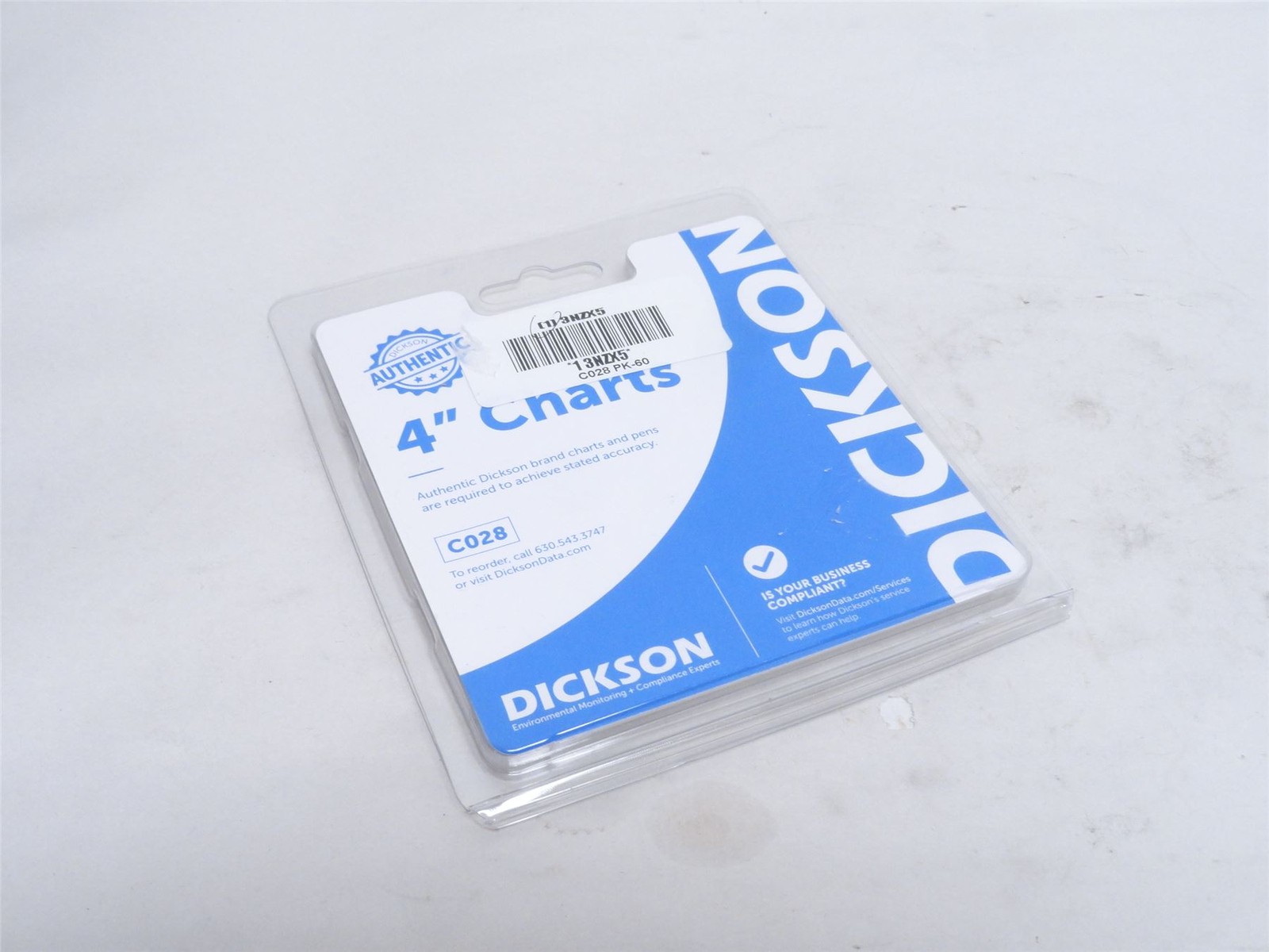 247197 New-No Box; Dickson C028 Box-60; Recording Charts; 4"; 24h; 0 to 500PSI