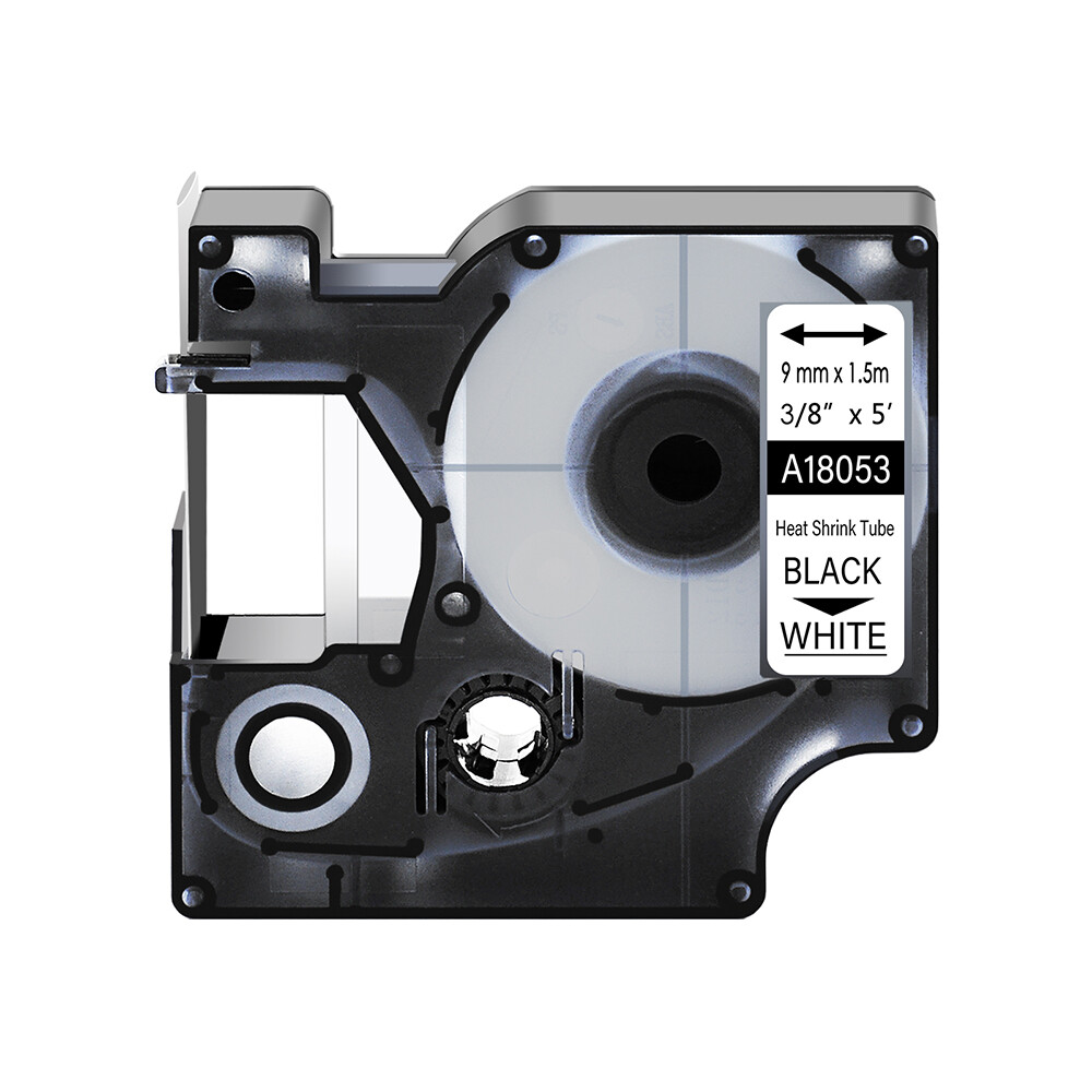 20PK 3/8" IND Heat-Shrink Tube Black on White 18053 Compatible DYMO Rhino 3000