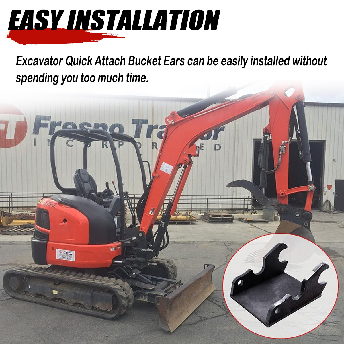 For Kubota Excavator Quick Attach Bucket Ears U35 KX040 KX71 KX91 KX121 KX033