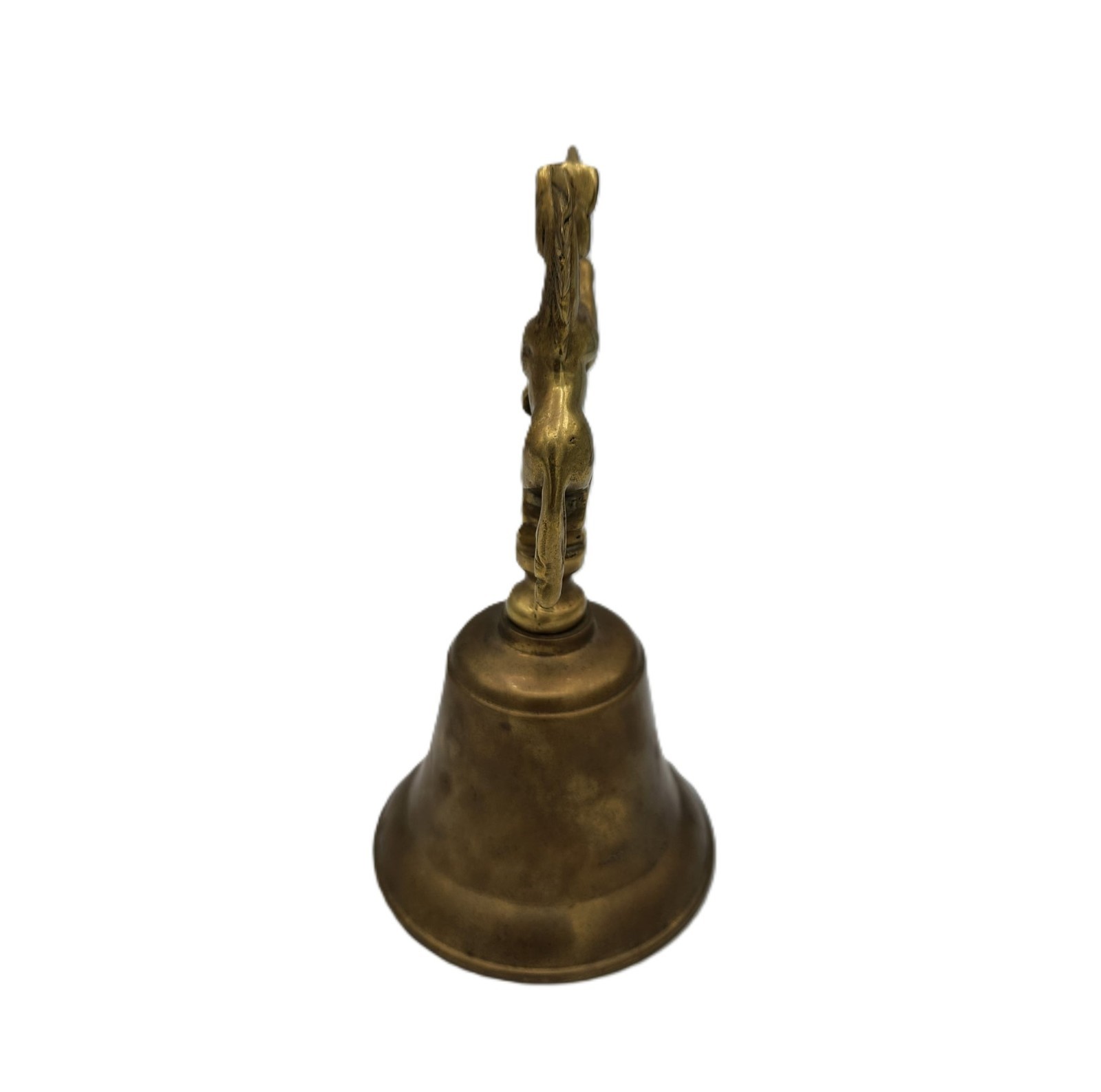 Vintage Solid Brass Unicorn Bell Fantasy Fairytale Call Bell Patina Mystical