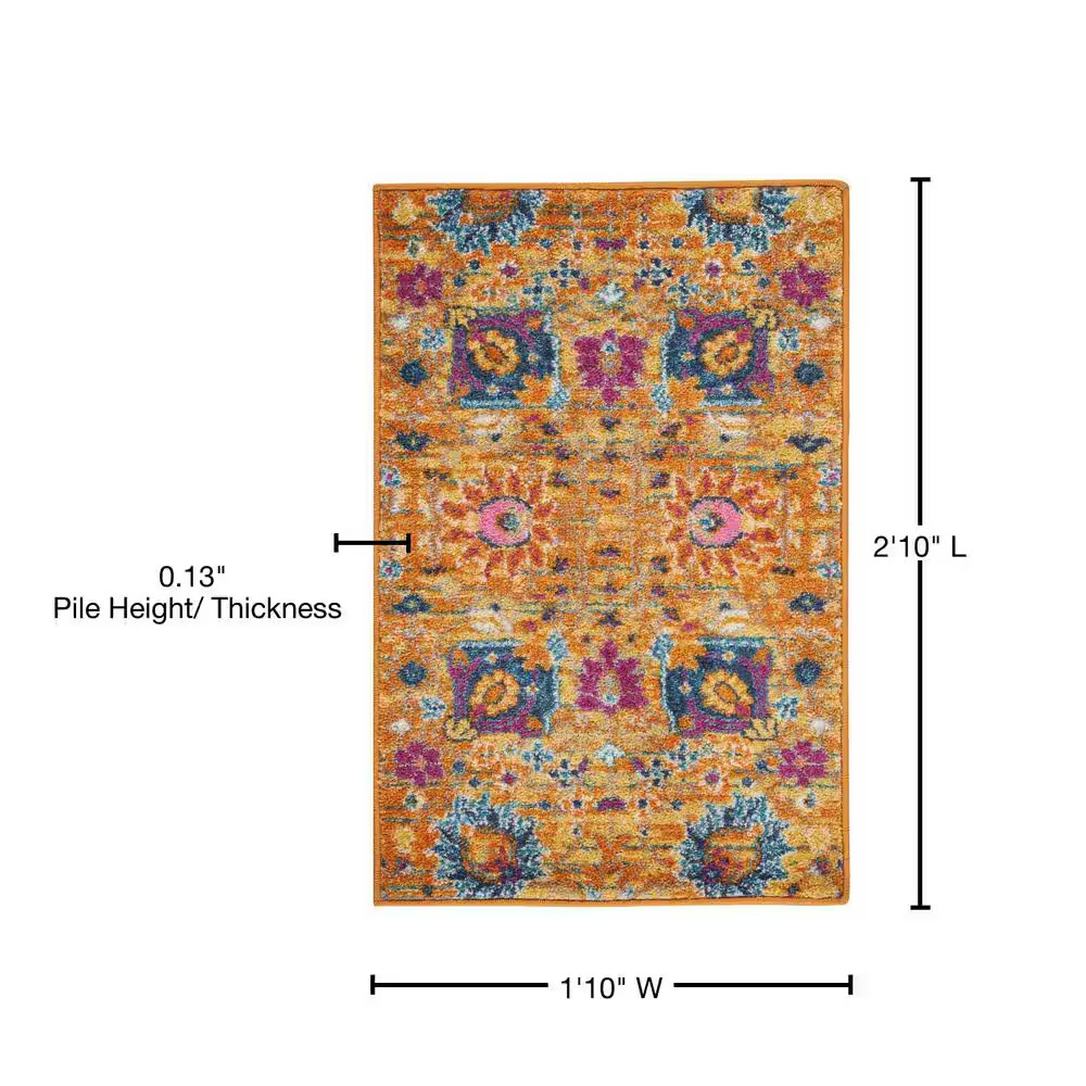 Passion Sun Doormat 2 Ft. X 3 Ft. Persian Vintage Kitchen Area Rug