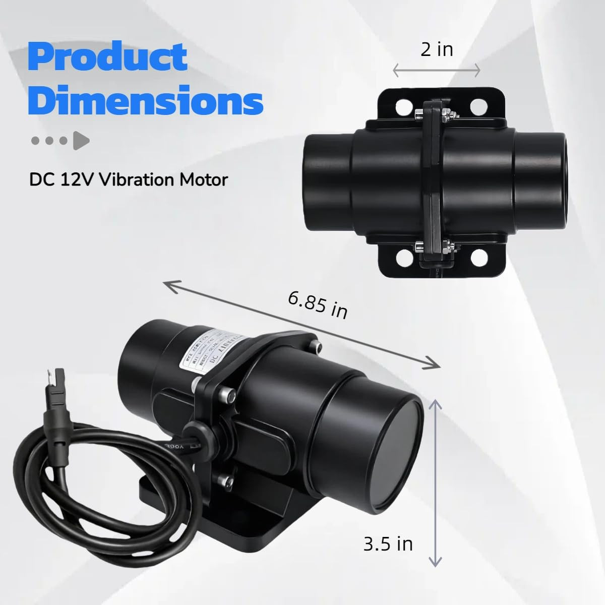 200LBS 12VDC Vibrator Vibration Motor for Salt Sand Spreader & Concrete Mixer, H