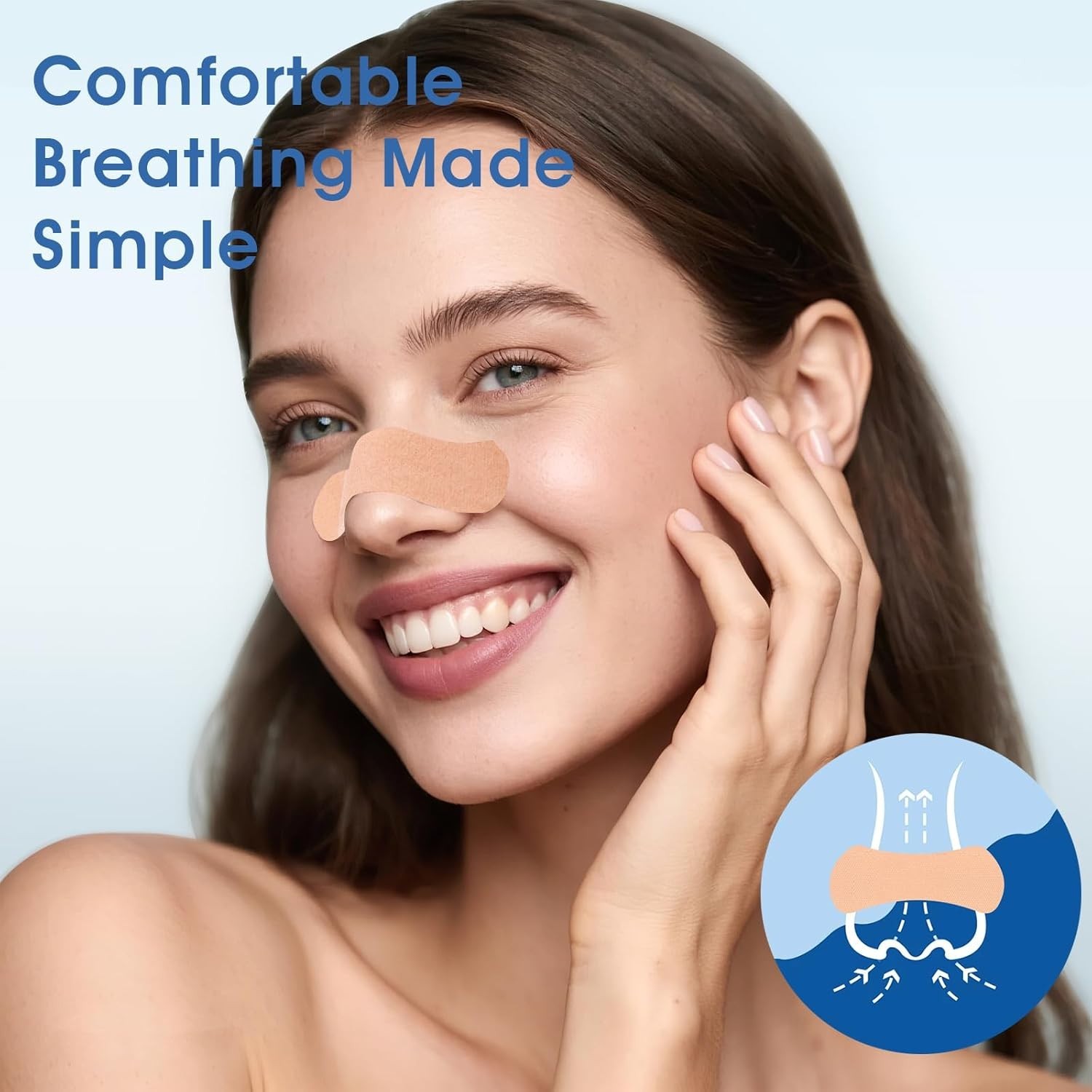 70 Pcs Nasal Strips，Extra Strength, Sweat-Proof Adhesive Performance Nose Strips