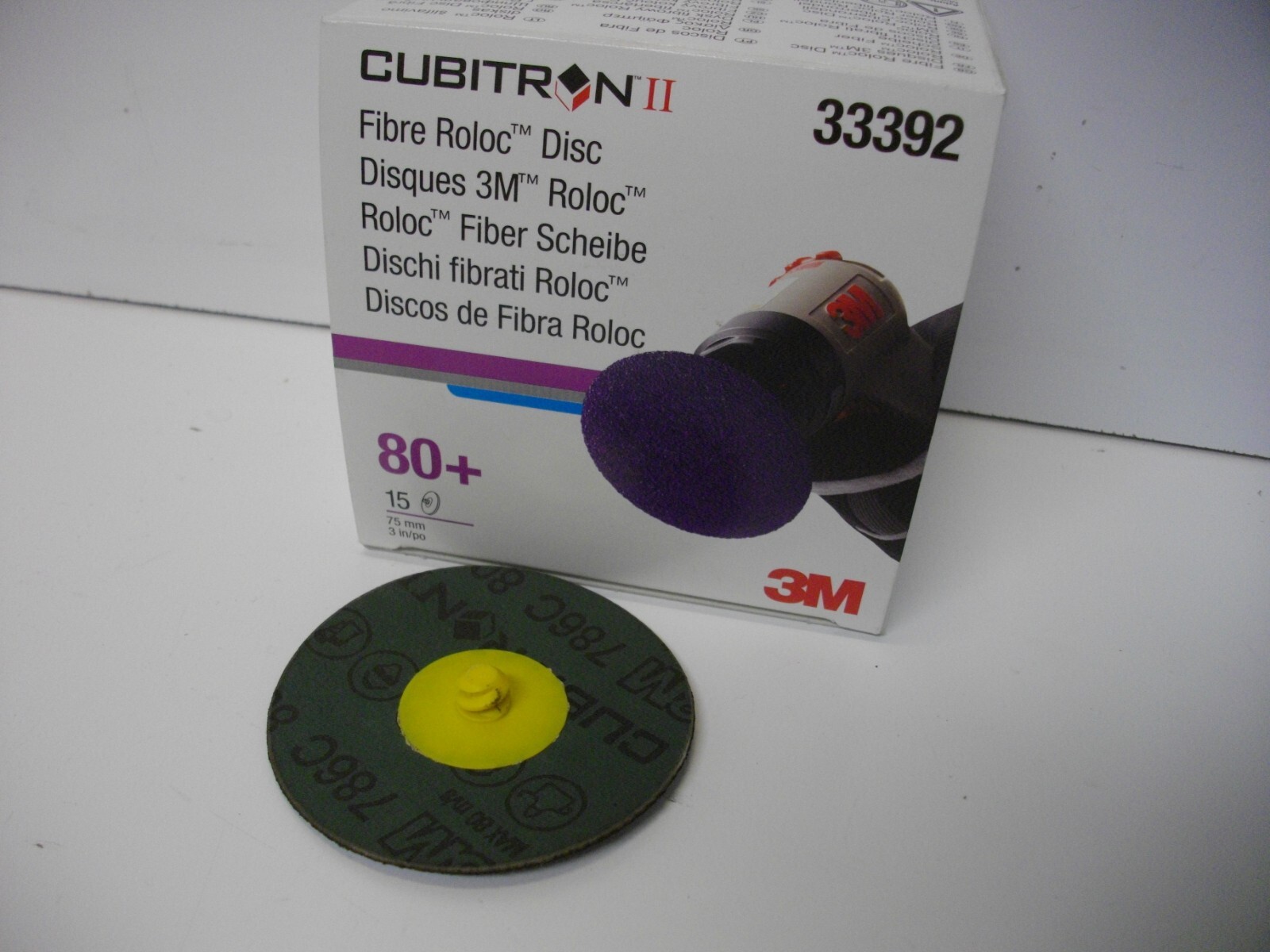 3M 33392 Cubitron II 3" sanding disc 80+ Grit box of 15 each
