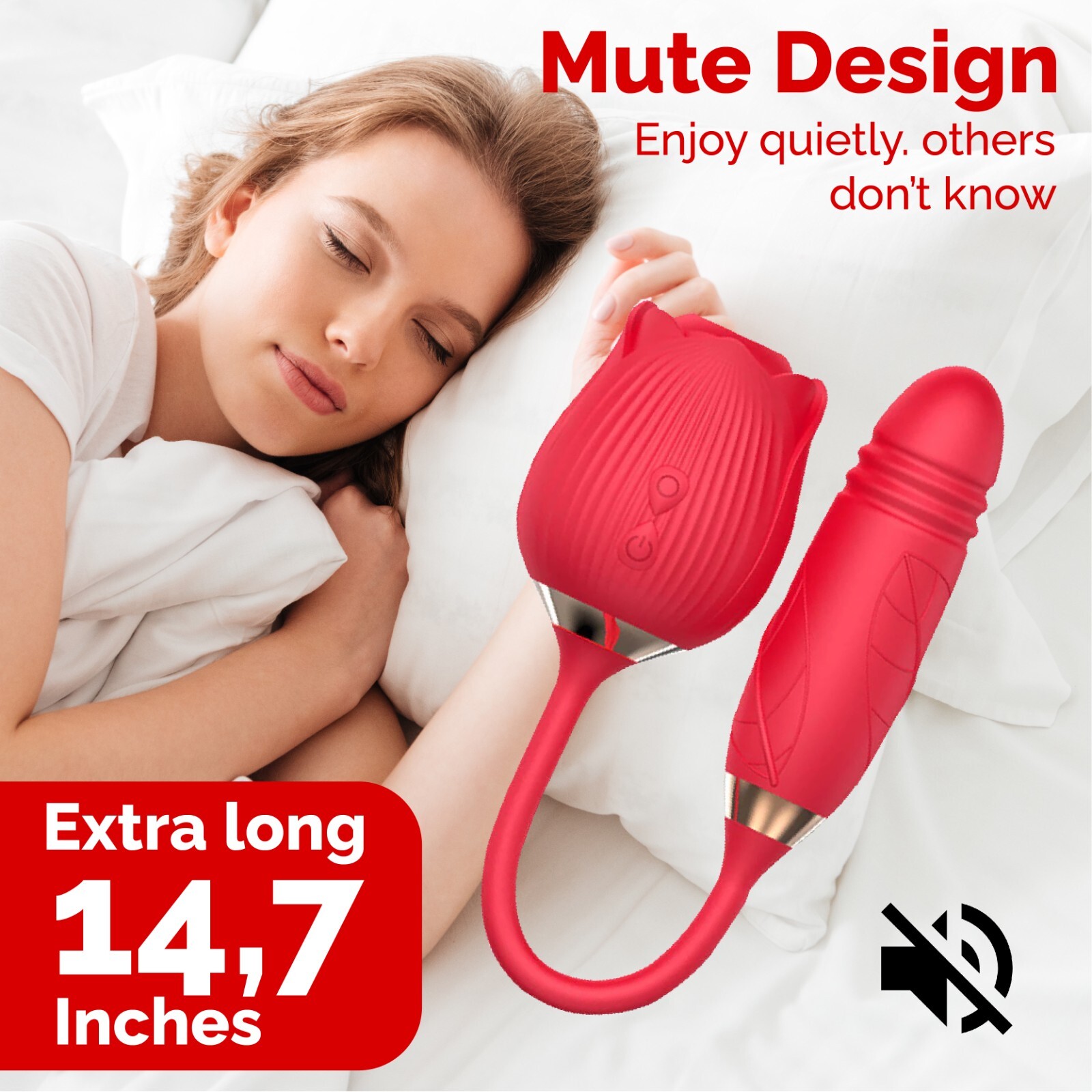 Rose Sucking Vibrator Clitoral G-spot Suction Thrusting Dildo Sex Toy 10 Speed