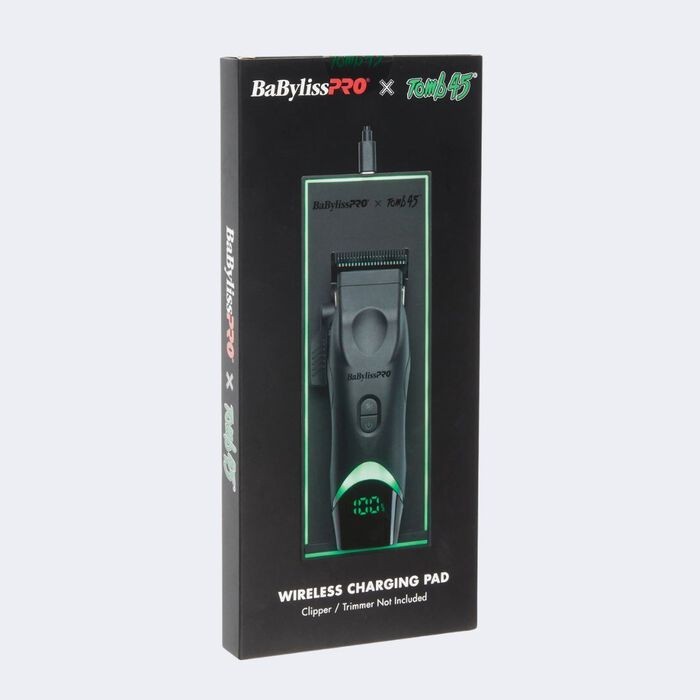 Babyliss Pro X Tomb45 Black Green Wireless Charging Clipper Trimmer +2 Pads