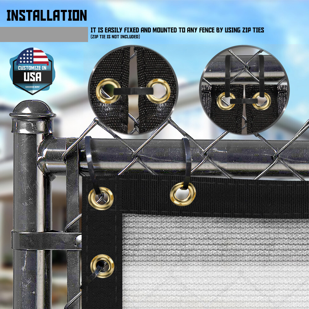 10' Privacy Screen Fence Heavy Duty Graystripe Shade Net Cover Wall Garden Yard