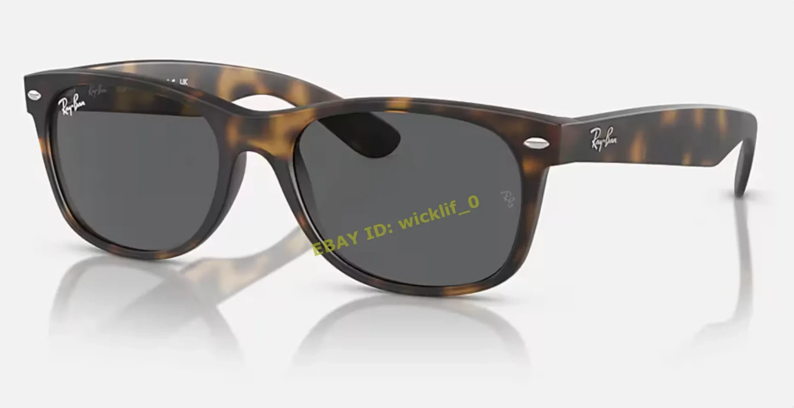 Ray-Ban RB2132 New Wayfarer 865/B1 55mm Matte Havana Sunglasses Dark Grey Lens