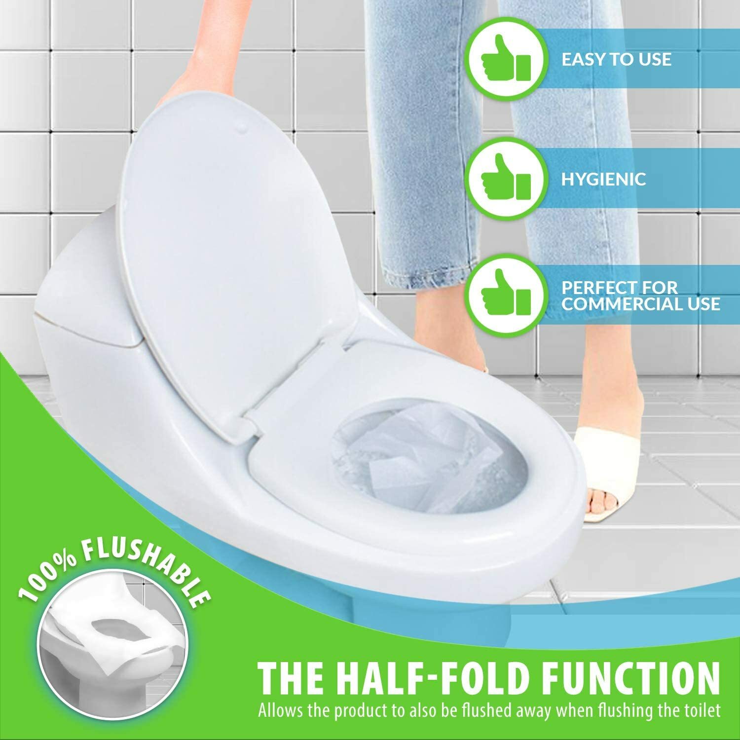 Disposable Toilet Seat Covers 10 Packs of 250 Sheets Per Pack 2500 Sheets Total